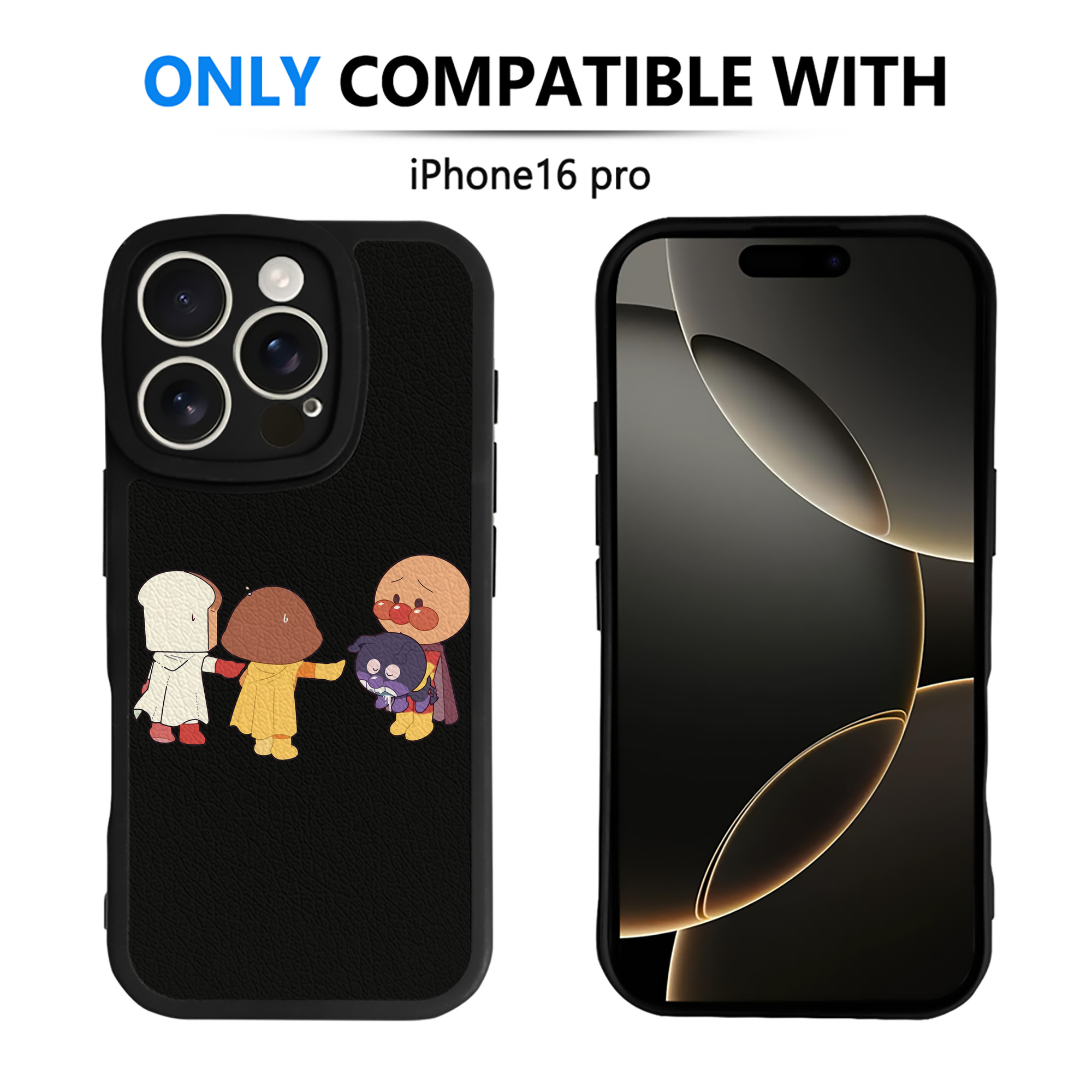 （画像用） アンパンマン Anpanman 【iPhone 16シリーズ対応】シリコンスマホケース（レザー調） 材質：シリコン